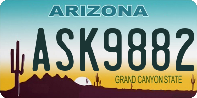 AZ license plate ASK9882