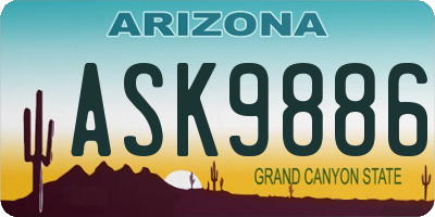 AZ license plate ASK9886
