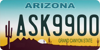 AZ license plate ASK9900
