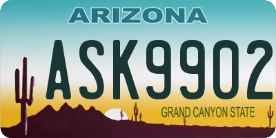 AZ license plate ASK9902