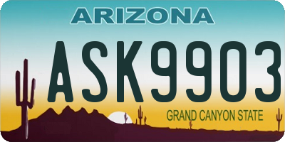 AZ license plate ASK9903