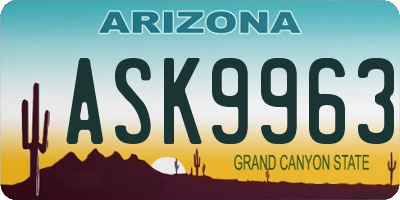 AZ license plate ASK9963
