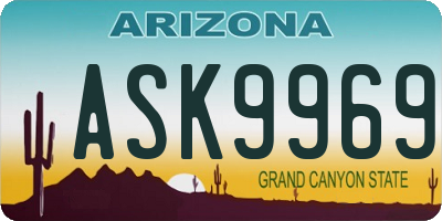AZ license plate ASK9969