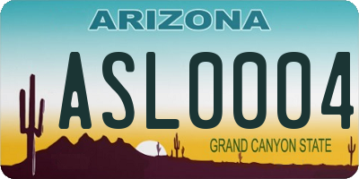 AZ license plate ASL0004