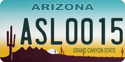 AZ license plate ASL0015