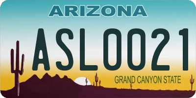 AZ license plate ASL0021