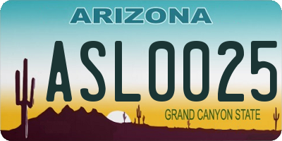 AZ license plate ASL0025