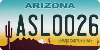 AZ license plate ASL0026
