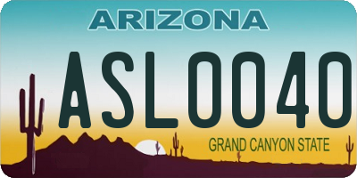 AZ license plate ASL0040