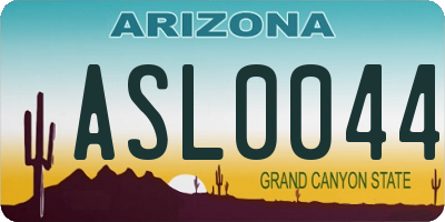 AZ license plate ASL0044