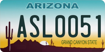 AZ license plate ASL0051