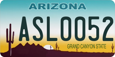 AZ license plate ASL0052