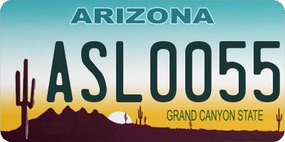 AZ license plate ASL0055