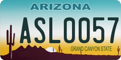 AZ license plate ASL0057