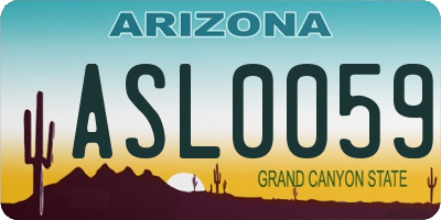 AZ license plate ASL0059