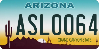 AZ license plate ASL0064