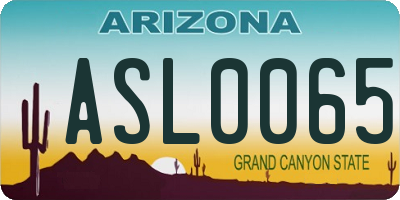AZ license plate ASL0065