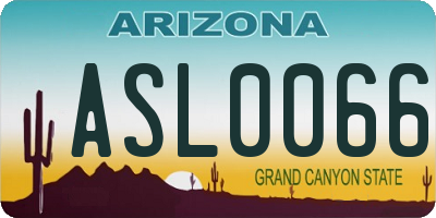 AZ license plate ASL0066