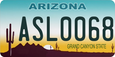 AZ license plate ASL0068