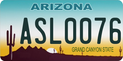 AZ license plate ASL0076