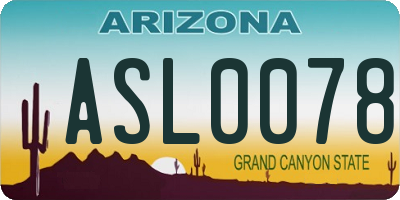 AZ license plate ASL0078