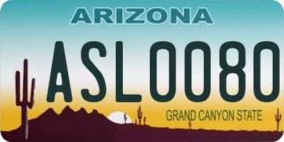 AZ license plate ASL0080