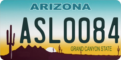 AZ license plate ASL0084