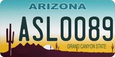 AZ license plate ASL0089