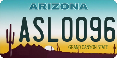 AZ license plate ASL0096