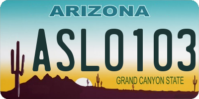 AZ license plate ASL0103