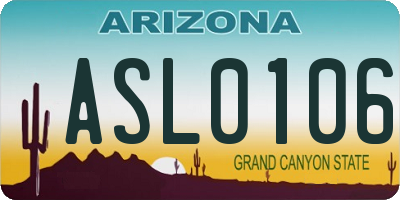 AZ license plate ASL0106