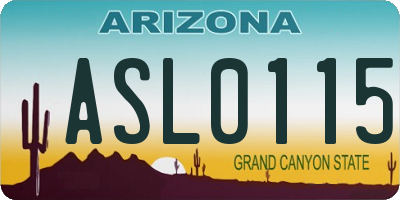 AZ license plate ASL0115
