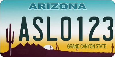 AZ license plate ASL0123