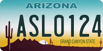 AZ license plate ASL0124