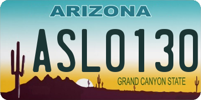 AZ license plate ASL0130