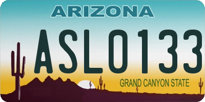 AZ license plate ASL0133