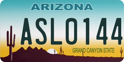 AZ license plate ASL0144
