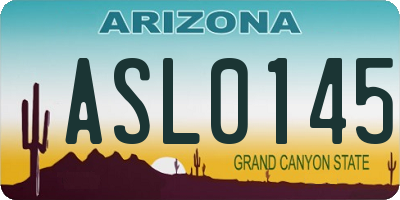 AZ license plate ASL0145