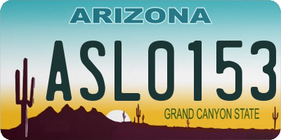 AZ license plate ASL0153