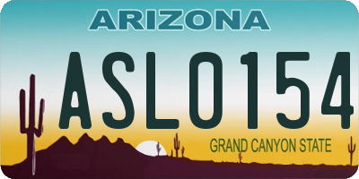 AZ license plate ASL0154
