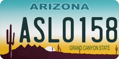 AZ license plate ASL0158