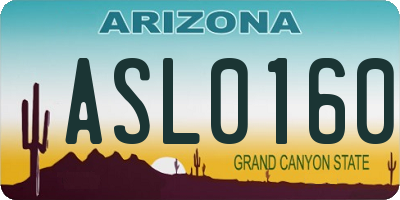 AZ license plate ASL0160