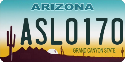 AZ license plate ASL0170