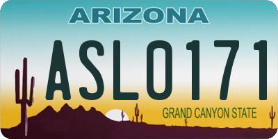 AZ license plate ASL0171