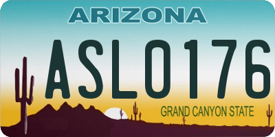 AZ license plate ASL0176