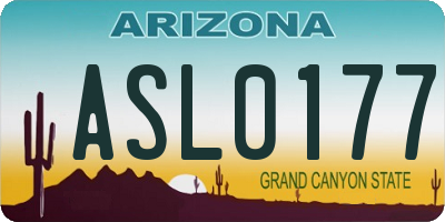 AZ license plate ASL0177