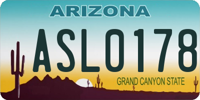 AZ license plate ASL0178