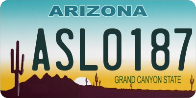 AZ license plate ASL0187