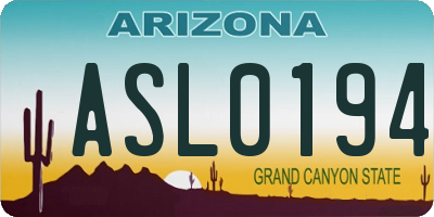 AZ license plate ASL0194