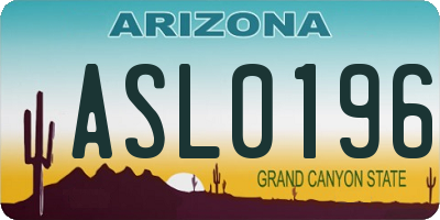 AZ license plate ASL0196